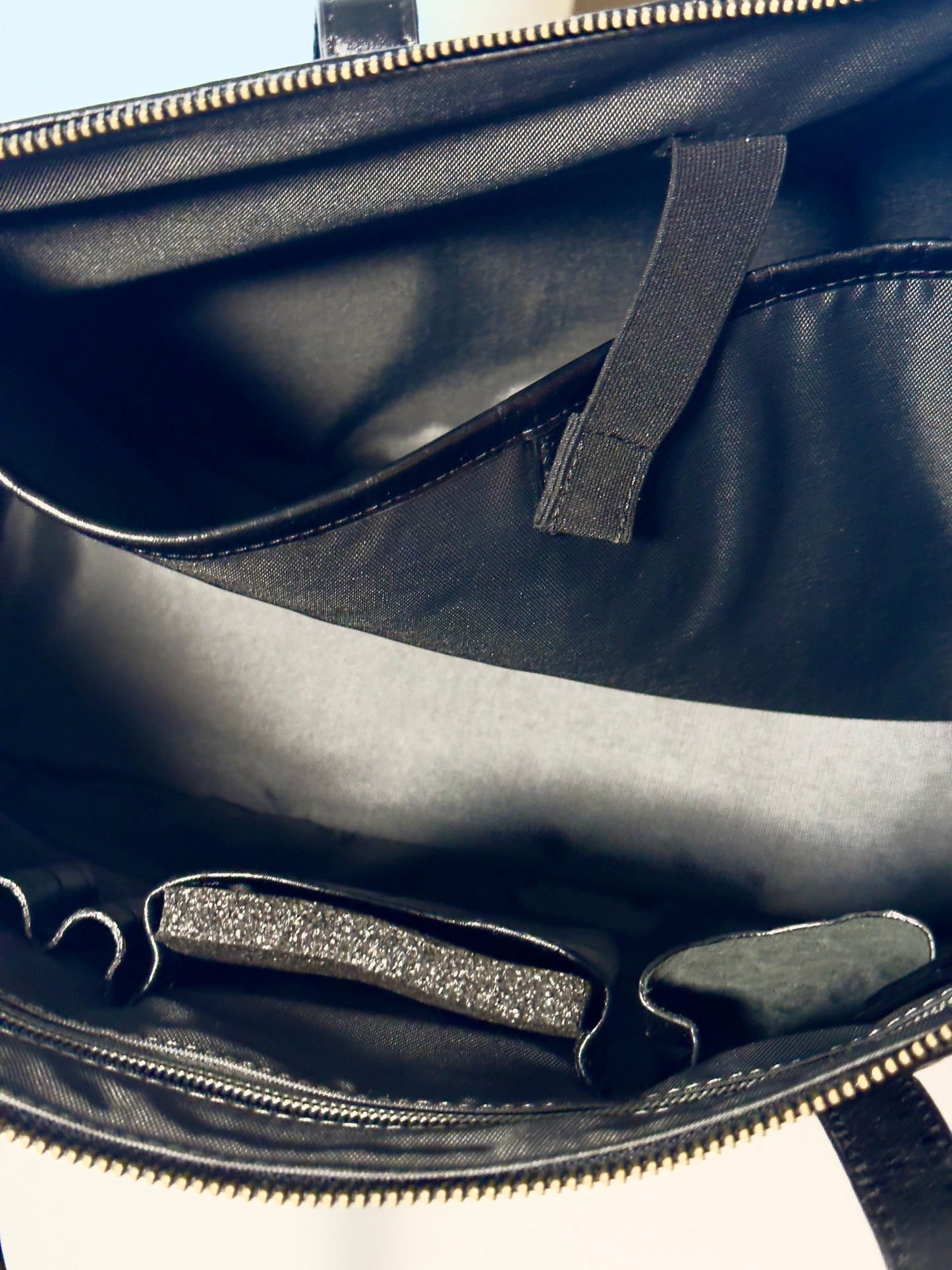 Black croc embossed Leather Tote bag