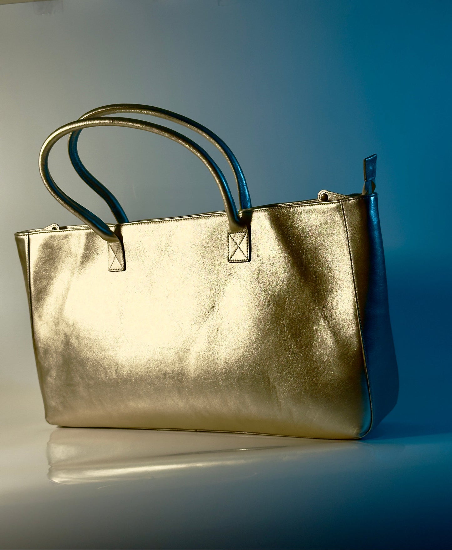 Mettalic shoulder Tote Bag